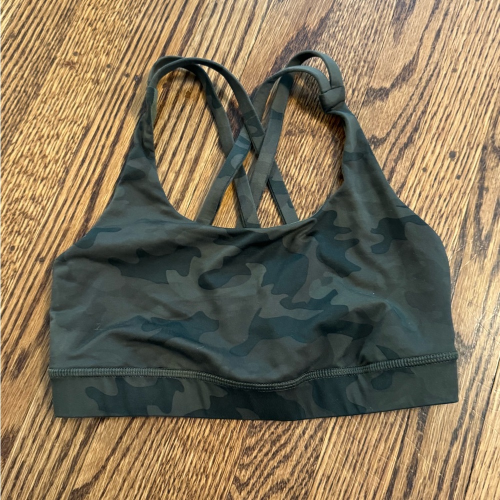 Lululemon Camo Energy Sports Bra sz 4